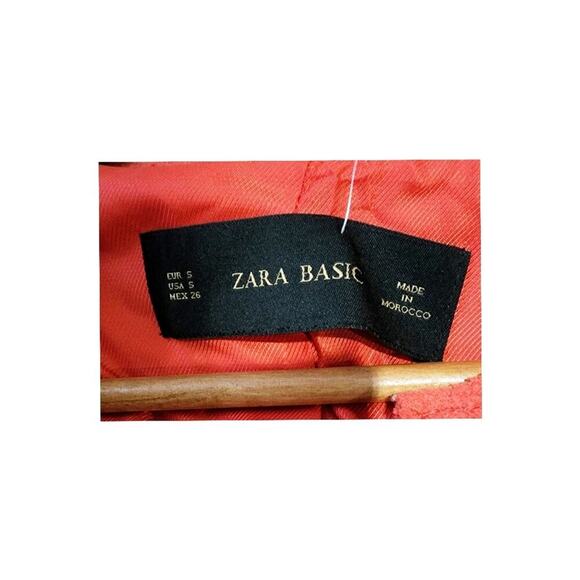 Zara Basics Orange Wool Blend Peplum Blazer Women Size S - Picture 5 of 5